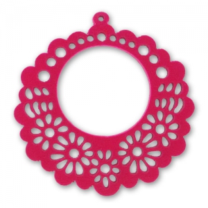 Pendente filigrana di legno mm. 44 Lampone x1