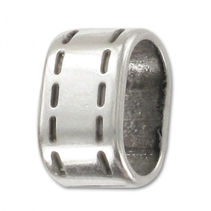 Passante irregolare per cuoio Regaliz argentato brunito x1