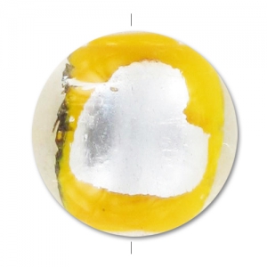 Tonde mm. 14 decorazione cuore Yellow/Orange x5