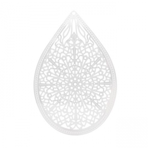 Pendente leggero goccia mm. 48 argentato x1