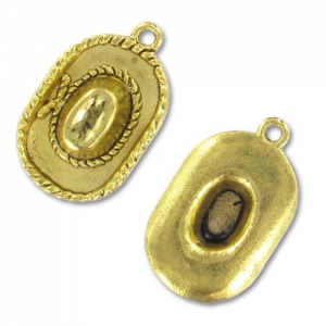 Ciondolo Cowboy mm. 22 dorato brunito x1