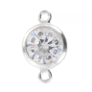 Separatore 2 anelli mm. 11x6 - Ossido di zirconio -Argento 925 x1