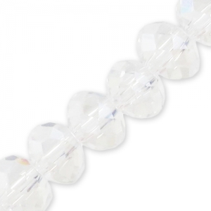 Tonde schiacciate sfaccettate mm. 6x5 Crystal x42cm