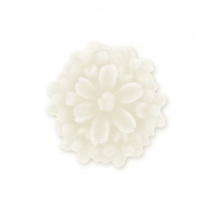 Cabochon in resina fiore mm. 13 Crema Mat x1