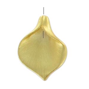 Ciondolo a forma di petalo 17 mm - Dorato con oro fino satinato x1