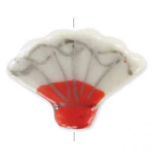 Ventaglio di ceramica mm. 19x14 Beige/Rosso x1