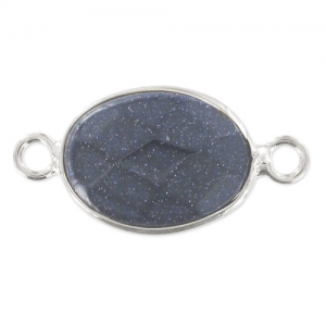 Separatore 2 anelli 17x12 mm Blue Sand/rhodié