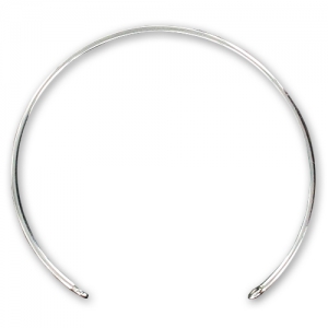 Bracciale rigido sottile 1,5 x 160 mm con 2 anelli chiusi - Argento 925 x1