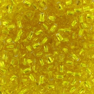 Perla rocailles Preciosa 11/0 2 mm - Citrine Silver Lined x10 g