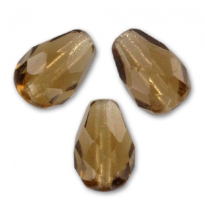 Perla a forma di pera sfaccettate 10x7 mm - Topazio affumicato x20