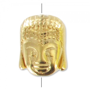 Testa di Budda mm. 10 Dorato con oro fino