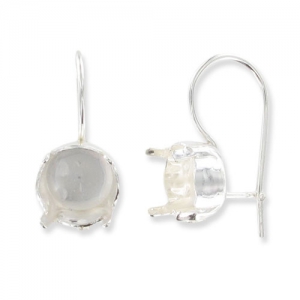 Ganci castone cabochon 1028 8mm in Argento 925 x2
