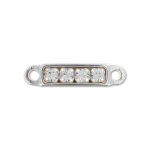 Intercalare strass sbarra 2 anellini mm. 14 Argento 925 x1