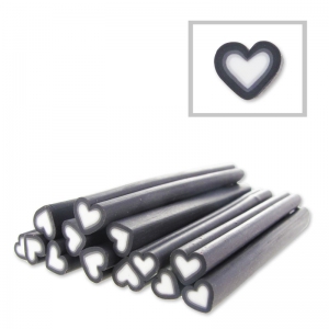 Canna Argilla polimerica 5x50 mm Cuore Grigio Antracite