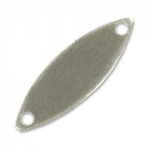 Separatori ovali lisci 2 fori mm. 15 argentato antico x5