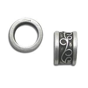 Passante per cordone  mm. 11 Placcatura argento antico x1