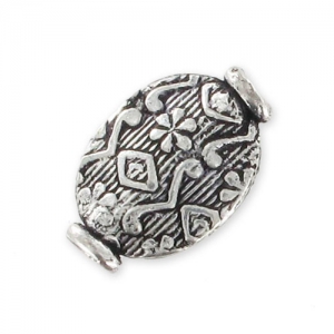 Oliva mm. 14x9 argentato brunito x1