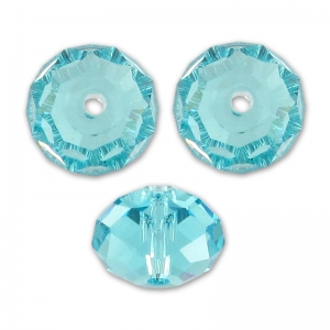 Perla rotonda appiattita PureCrystal 5040 8 mm - Turchese chiaro x1