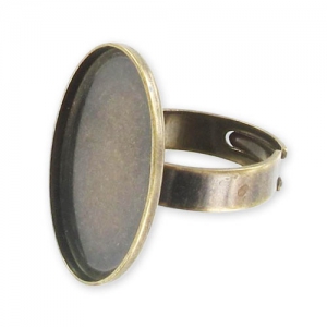 Anello Castone retro piatto mm. 25x18 bronzo x1