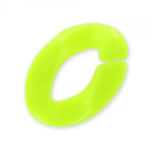 Anello ovale attorcigliato 24x17 mm Giallo Fluo x1