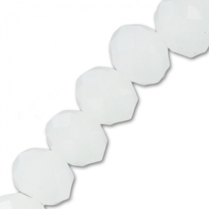 Tonde schiacciate sfaccettate mm. 6x5 Alabaster x40cm