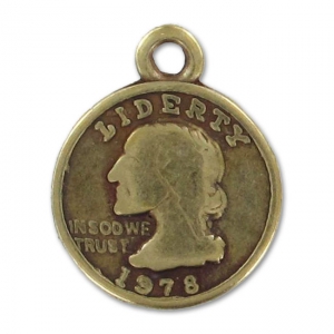 Ciondoli pezzi quarterdollar mm. 15 bronzo x5