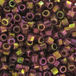 Miyuki Delica 10/0 Hex Cut DBMC0103 - Dark Topaz Rainb Gold Luste x8g