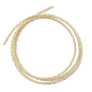 Cordoncino metallico Mokuba 2 mm - Filo dorato oro chiaro x1m
