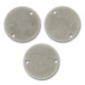 Separatori tondi lisci 2 fori mm. 12 argentato antico x5