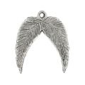 Ciondolo ali di angelo mm. 23 argentato brunito x1