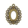 Medaglione strass per cabochon mm. 18x13 gold bronze x1