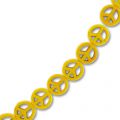 Perlina Peace in Howlite colorato mm. 15  Giallo x1