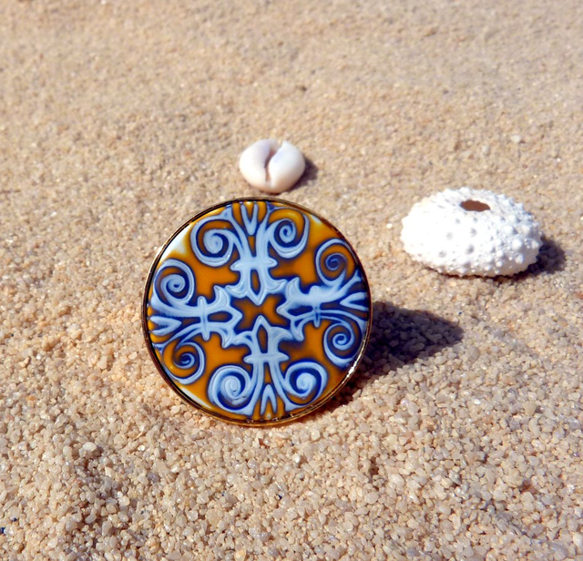 Schema Creare un anello in pasta polimerica fantasia azulejos