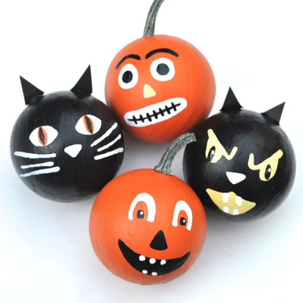 Halloween - gatto nero e zucca decorazione palle