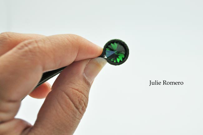 Anello della treccia con cabochon e PureCrystal ematite : Tappa 2