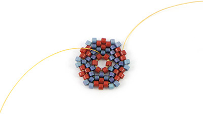 Boucles d'oreilles miroirs tissage Miyuki Peyote Brick stitch 10