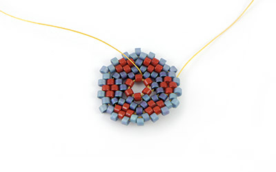 Boucles d'oreilles miroirs tissage Miyuki Peyote Brick stitch 11