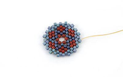 Boucles d'oreilles miroirs tissage Miyuki Peyote Brick stitch 12