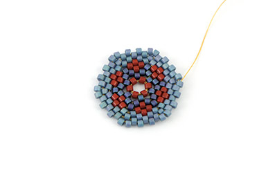 Boucles d'oreilles miroirs tissage Miyuki Peyote Brick stitch 13