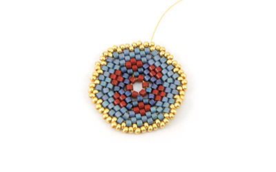 Boucles d'oreilles miroirs tissage Miyuki Peyote Brick stitch 15