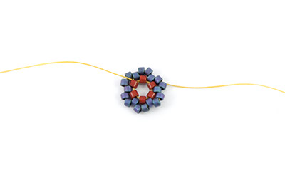 Boucles d'oreilles miroirs tissage Miyuki Peyote Brick stitch 7