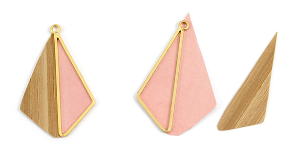 Boucles d'oreilles géométriques en bois inspiration scandinave 2