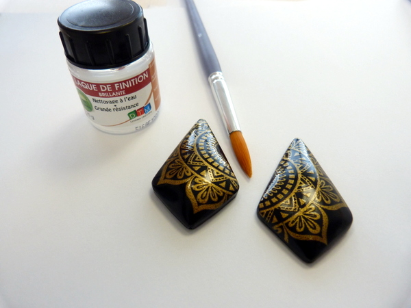 Boucles d'oreilles chics Silk Screen en pâte polymère