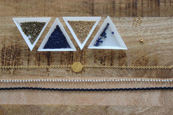 Multi Row polso-blu lapiz lazuli