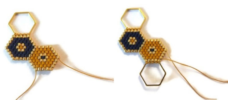 scheda esagonale e cinturino tessitura brickstitch : Tappa 8