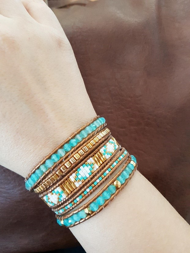 Tutoriel DIY facile bracelet wrap turquoise tendance avec pierres gemmes gemstones agate perles Miyuki Delicas et Bugles Twist Tutoriel DIY facile bracelet wrap turquoise tendance avec pierres gemmes gemstones agate perles Miyuki Delicas et Bugles Twist