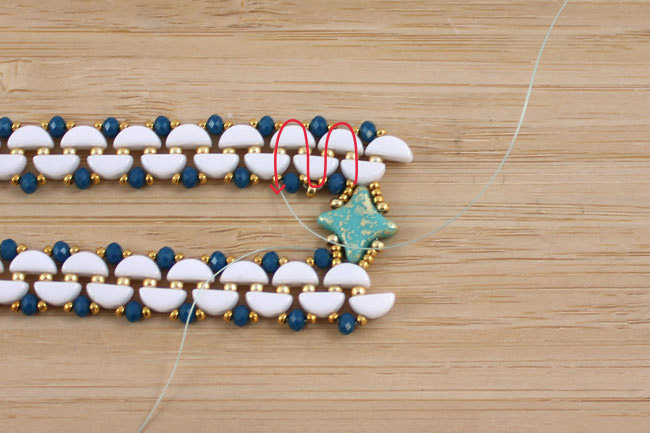 Gemelli con perline di vetro stile Mar di Kos e stella di Kos 6 Manchette perles en verre Star Beads et Kos style Marrakech 6