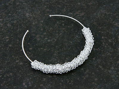 Bracciale bangle tubolare Swarovski toupies weaving peyote : Tappa 5