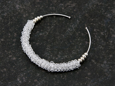 Bracciale bangle tubolare Swarovski toupies weaving peyote : Tappa 6
