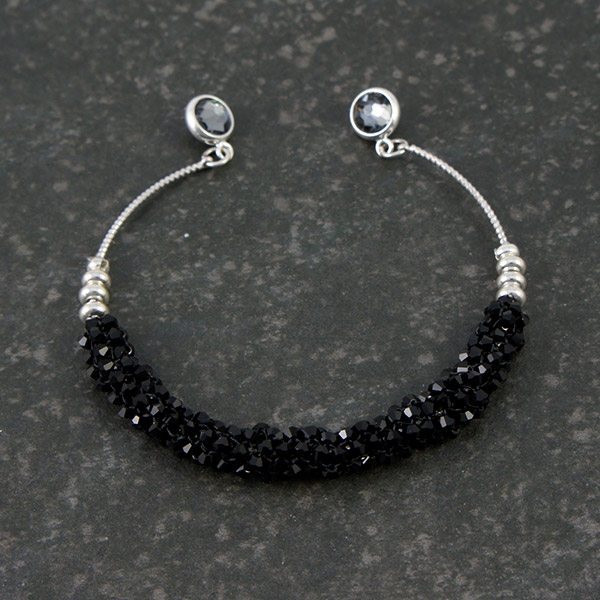 Bracciale bangle tubolare Swarovski toupies weaving peyote